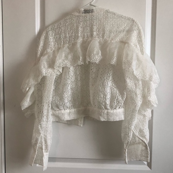 self-portrait Floral Organza Eyelet Lace Blouse - Picture 8 of 8